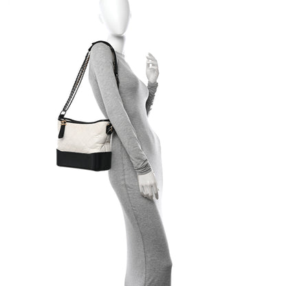 Chanel Aged Calfskin Quilted Medium Gabrielle Hobo Black White 2 of 10