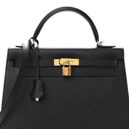 Hermes Epsom Kelly Sellier 32 Black 8 of 10