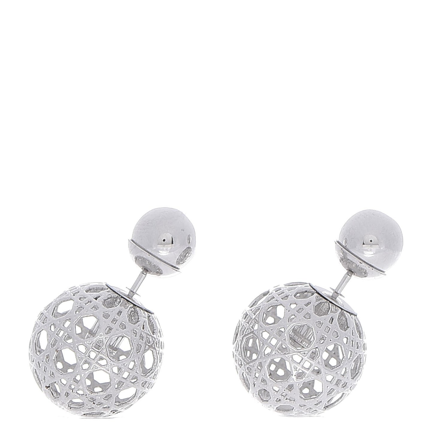 Cannage Mise En Dior Tribal Earrings Silver