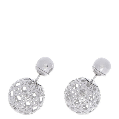 Christian Dior Cannage Mise En Dior Tribal Earrings Silver 1 of 5
