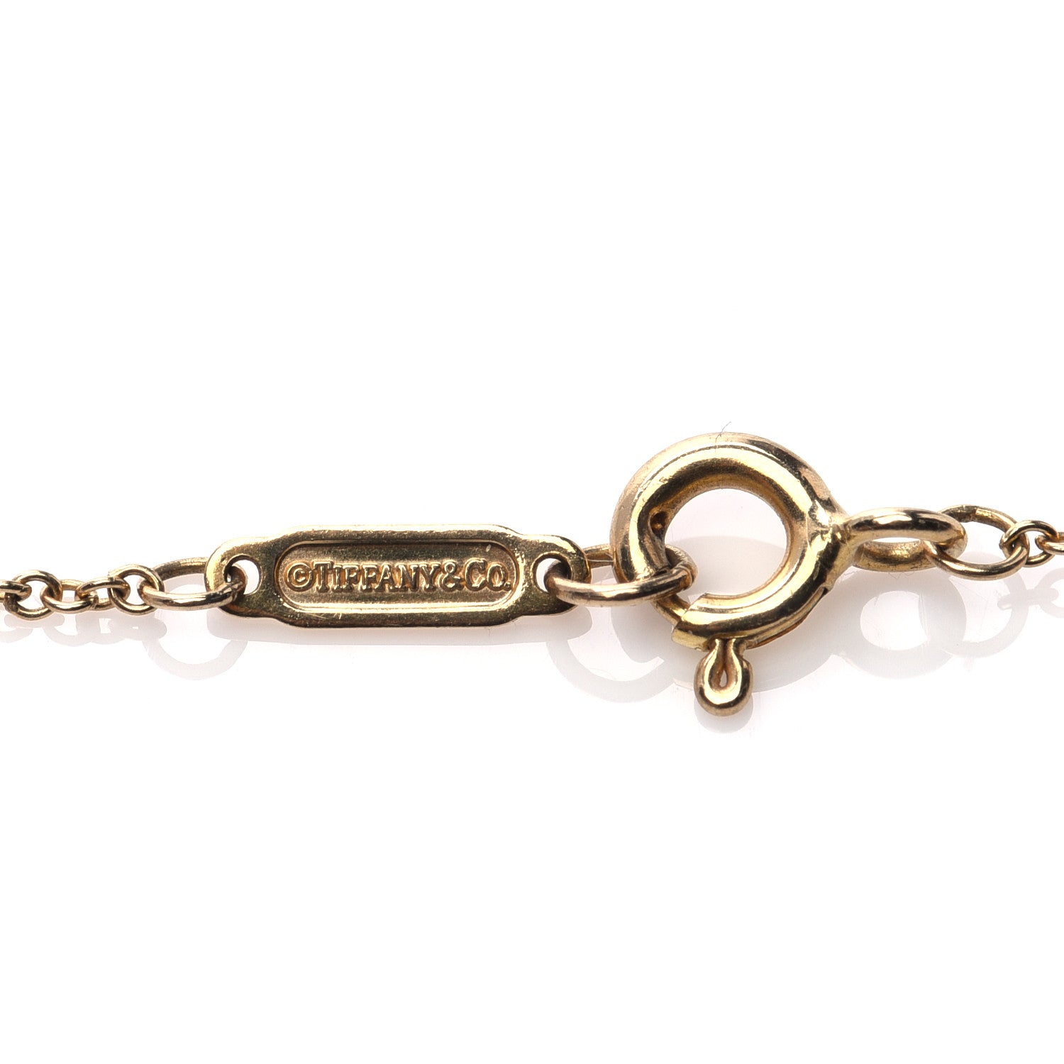 Tiffany 18K Yellow Gold Small Oval Key Pendant Necklace 5 of 7