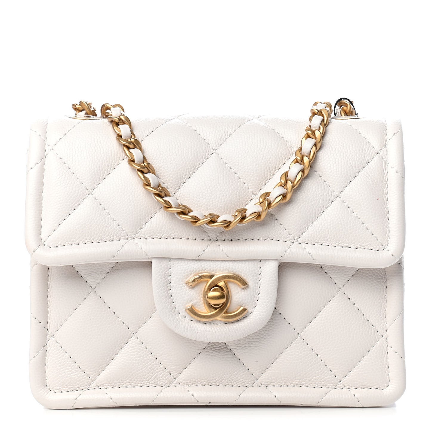 Caviar Quilted Mini Sweet Classic Flap White