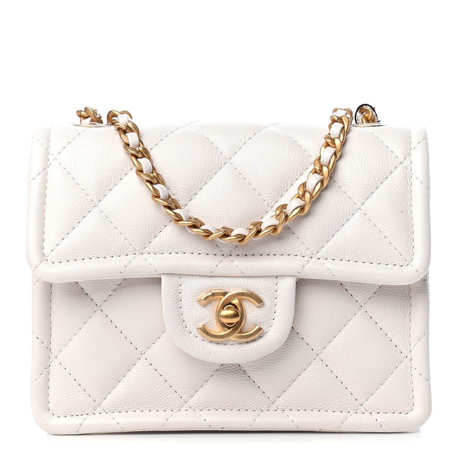 Chanel Caviar Quilted Mini Sweet Classic Flap White 1 of 9