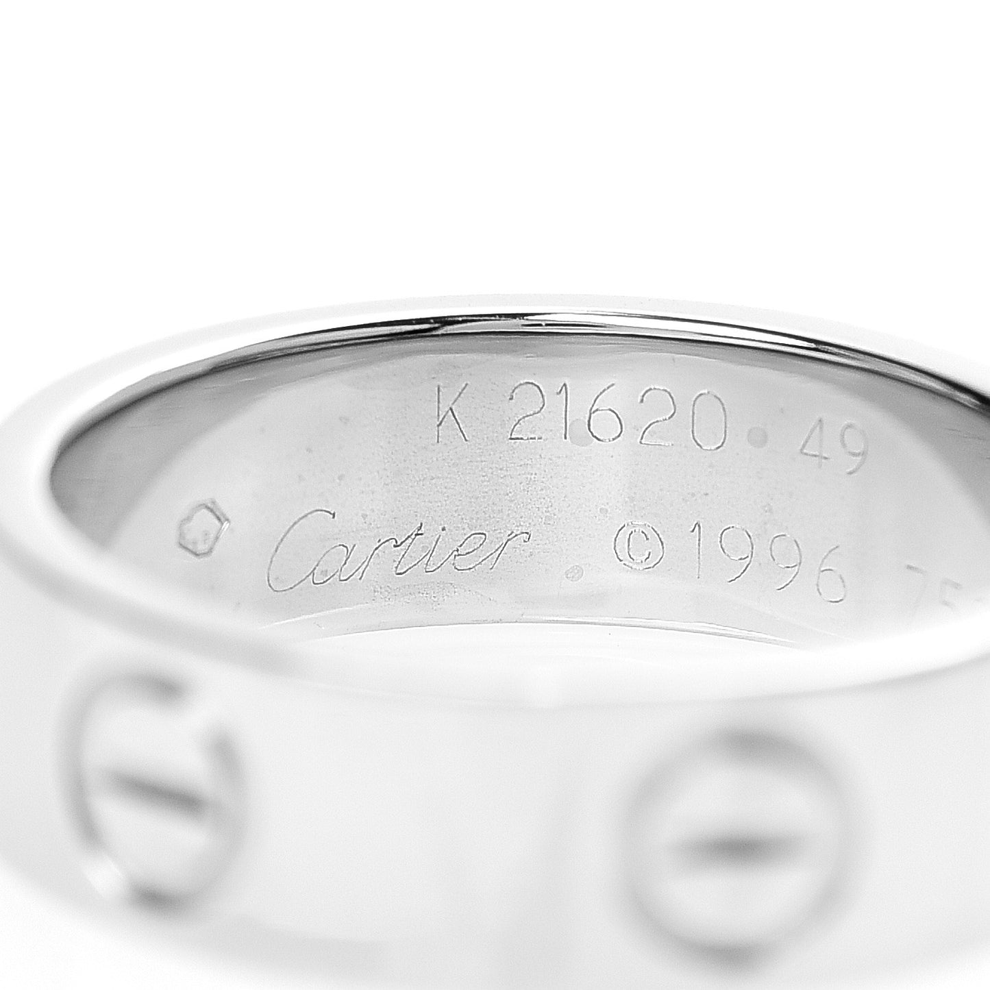 18K White Gold 5.5mm LOVE Ring 49 4.75