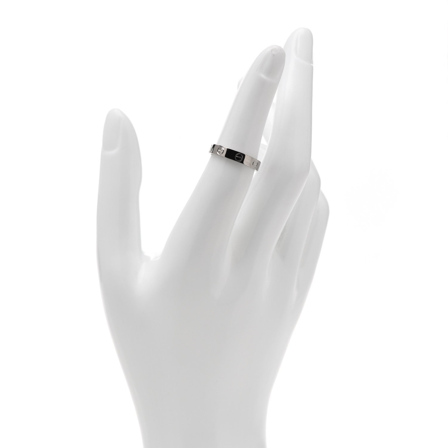 Cartier 18K White Gold 3.5mm LOVE Wedding Band Ring 52 6 2 of 5