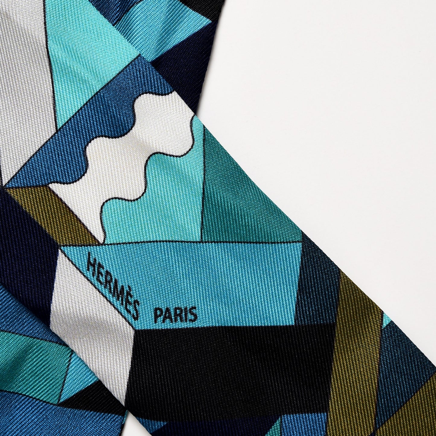 Silk Perspective Cavaliere Twilly Turquoise Marine Gris