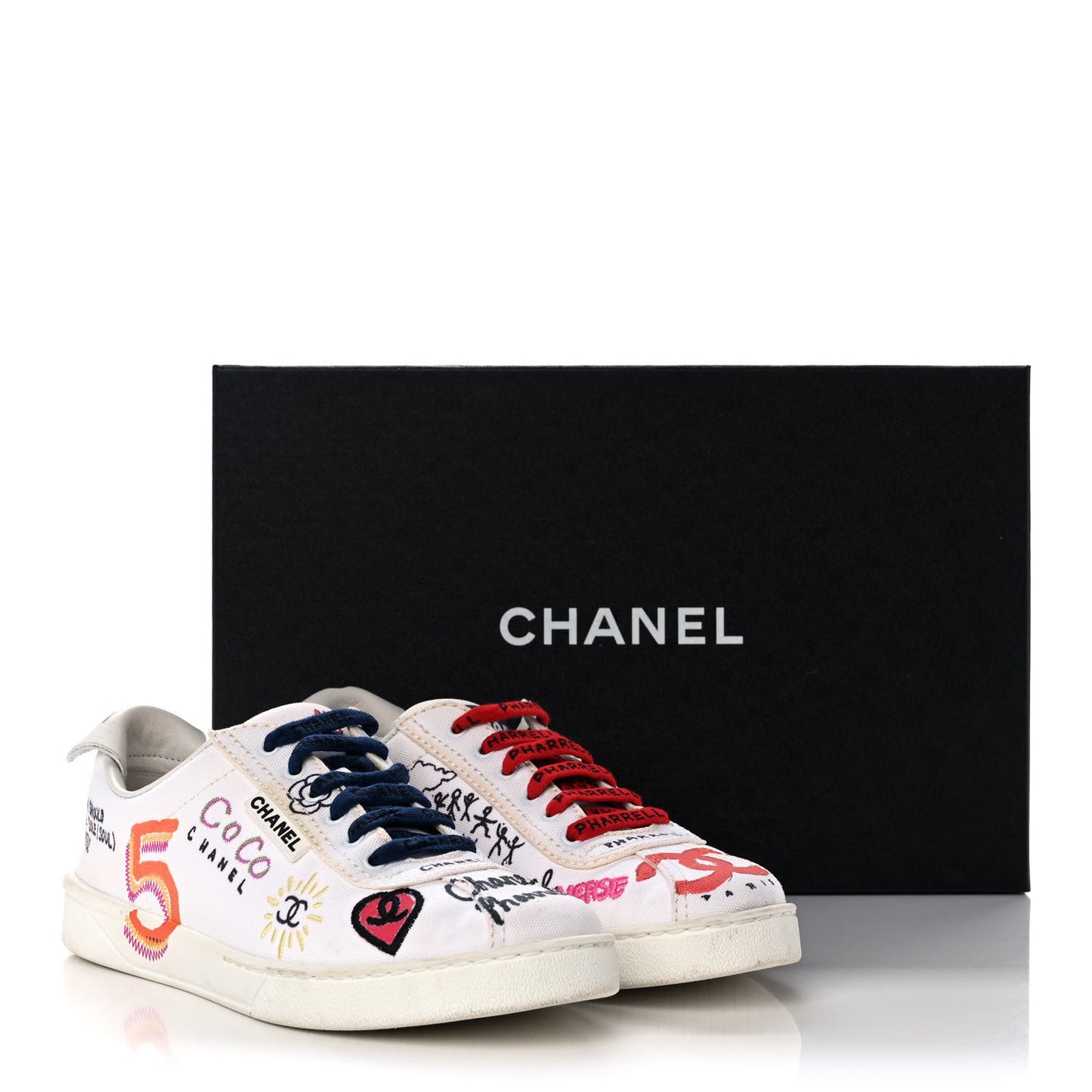 x Pharrell Williams Calfskin Womens Sneakers 38 White