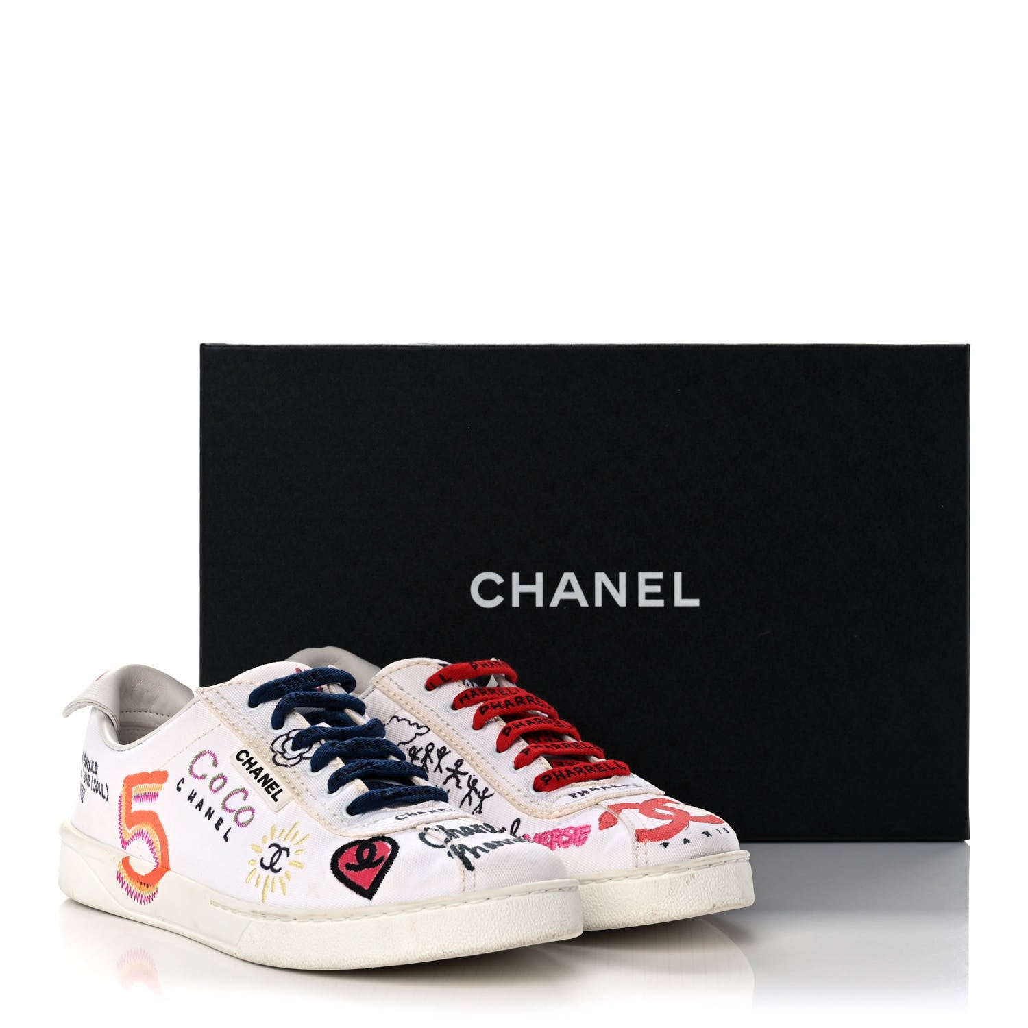 Chanel x Pharrell Williams Calfskin Womens Sneakers 38 White 11 of 11