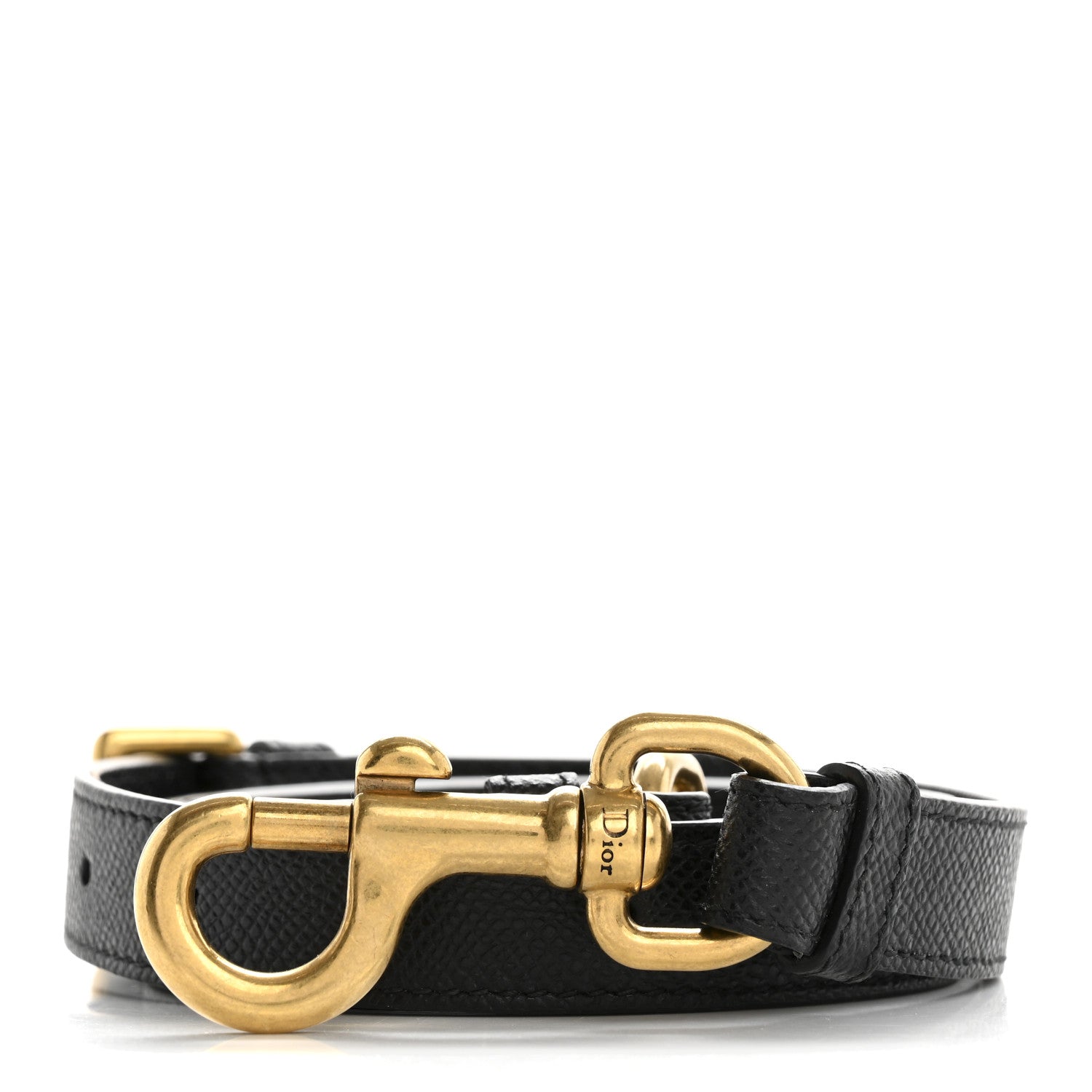 Christian Dior Grained Calfskin Saddle Adjustable Shoulder Strap Black 1 of 5