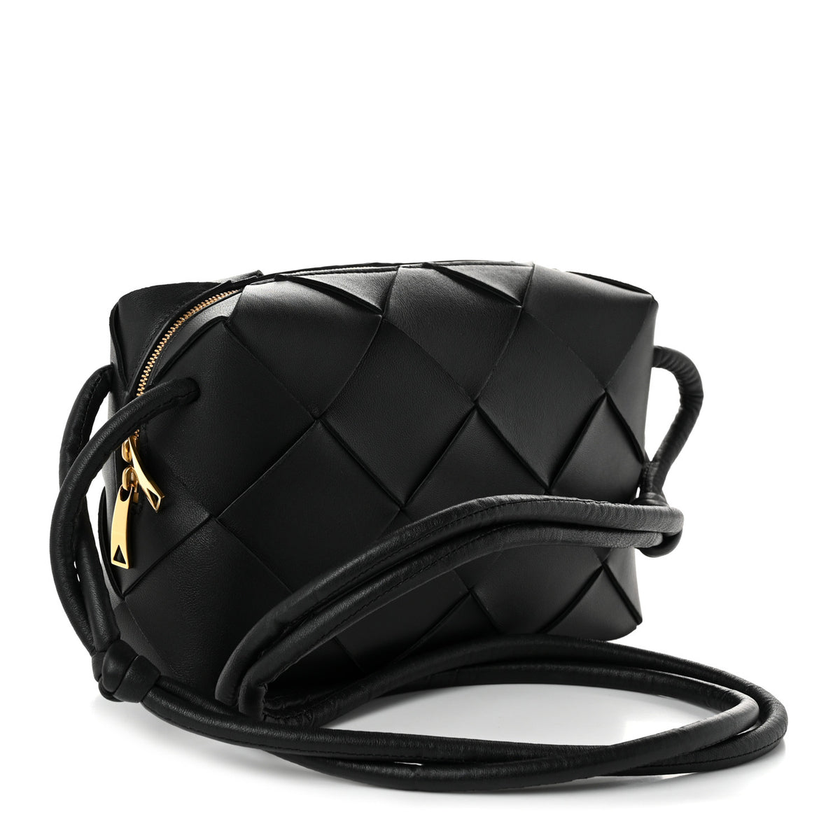 Bottega Veneta Lambskin Maxi Intrecciato Small Cassette Camera Bag Black 3 of 9