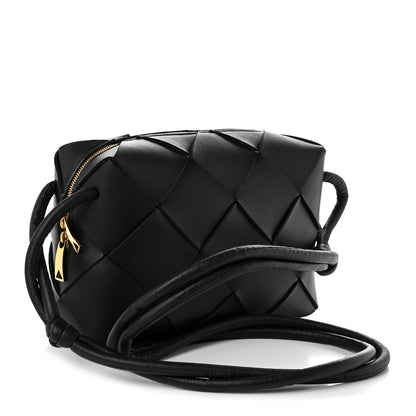 Bottega Veneta Lambskin Maxi Intrecciato Small Cassette Camera Bag Black 3 of 9