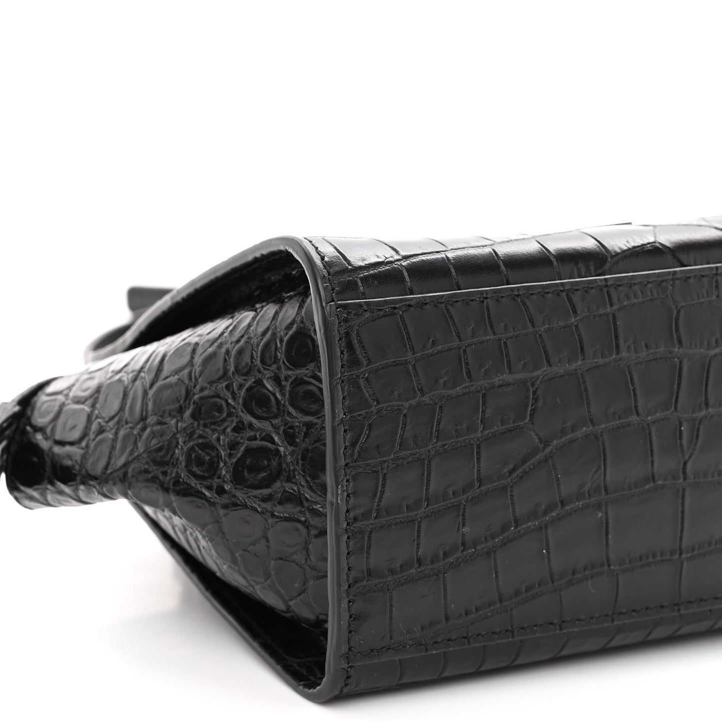 Calfskin Crocodile Embossed Monogram Toy Cabas Black