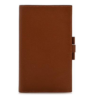 Hermes Chevre Mysore Bi-Color Globe Trotter Agenda Cover PM Gold Orange 1 of 10