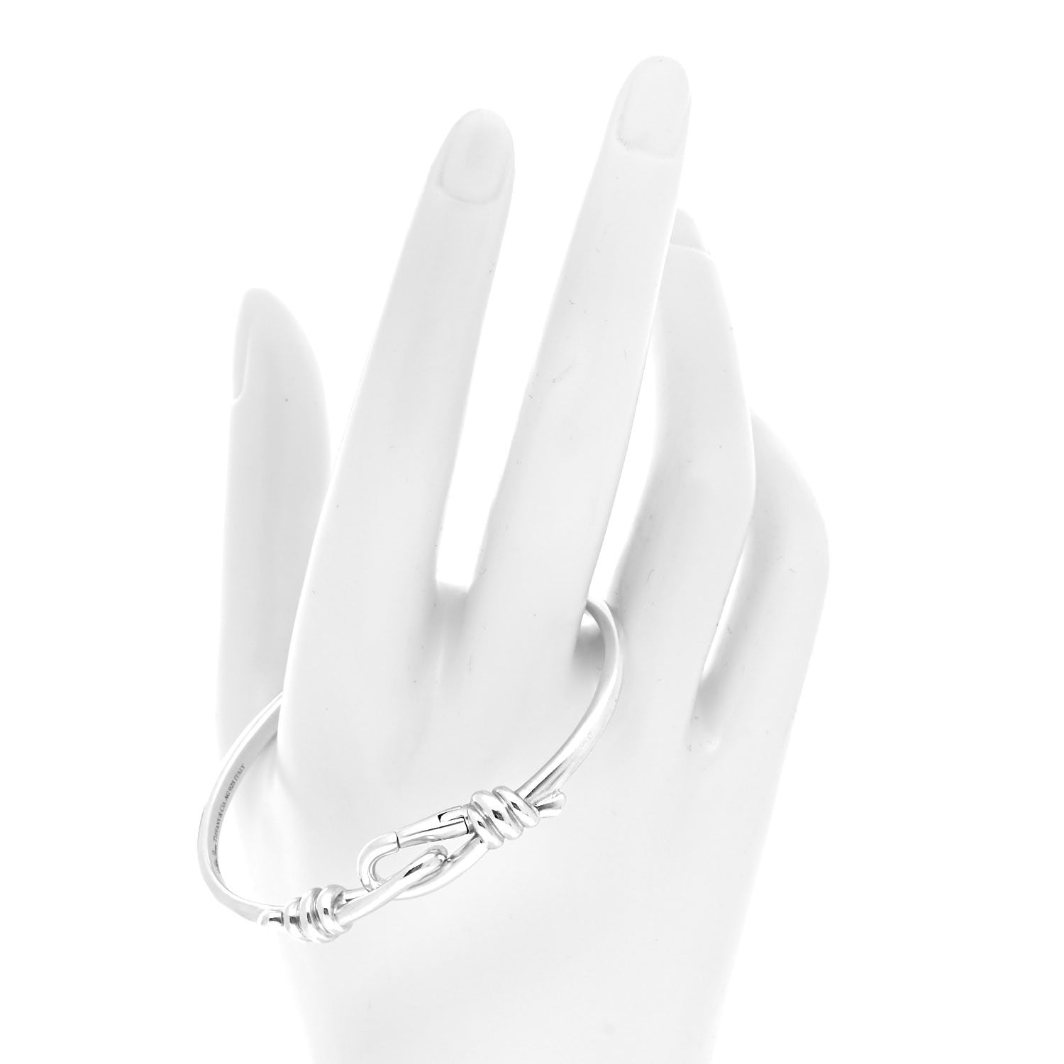 Tiffany Sterling Silver Paloma Picasso Knot Hinged Bangle Bracelet 2 of 4