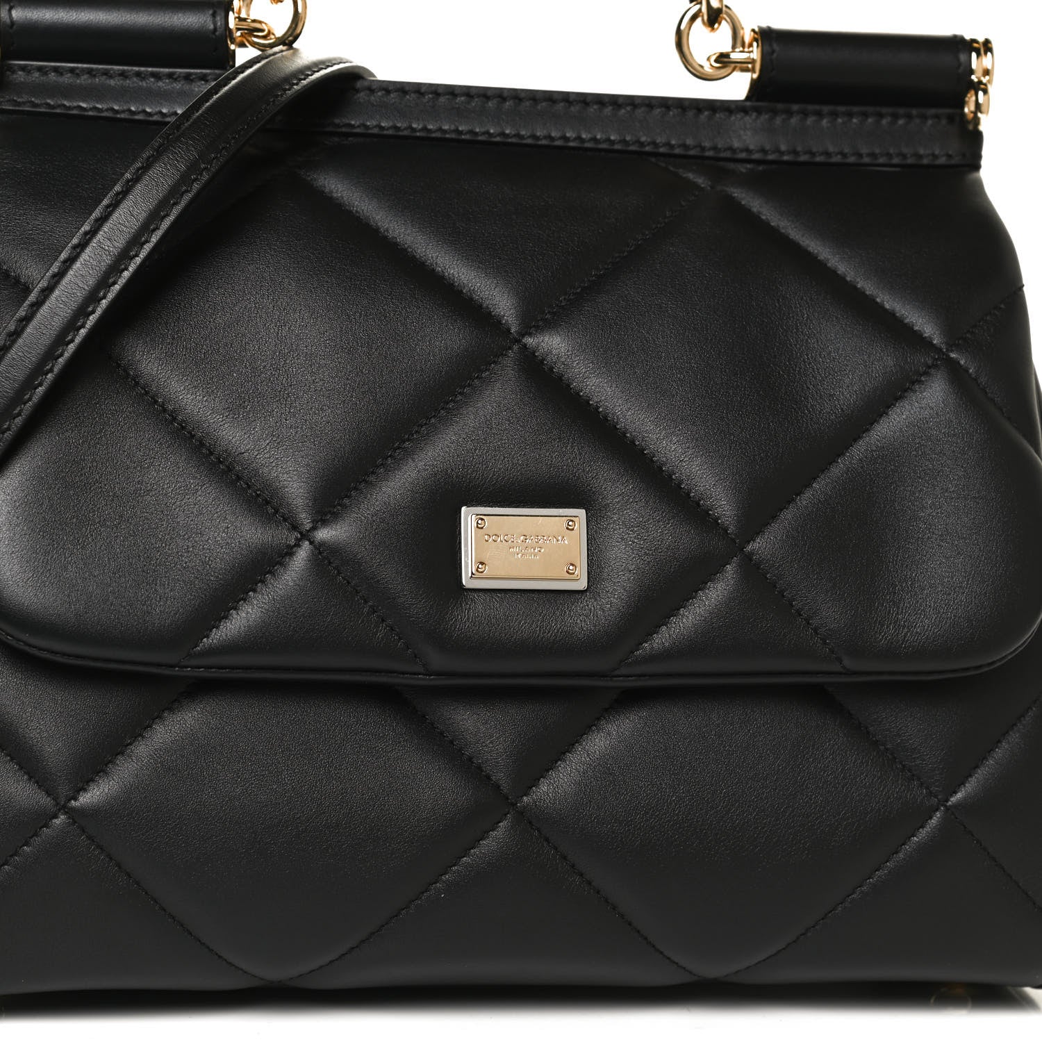 Dolce & Gabbana Calfskin Quilted Medium Miss Sicily Satchel Black 7 of 11
