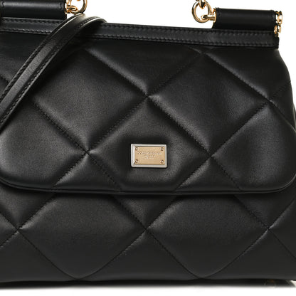 Dolce & Gabbana Calfskin Quilted Medium Miss Sicily Satchel Black 7 of 11