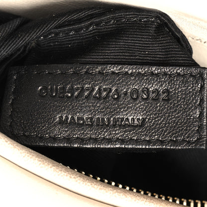 Saint Laurent Lambskin Quilted Small Loulou Puffer Monogram Chain Satchel Blanc Vintage 7 of 16