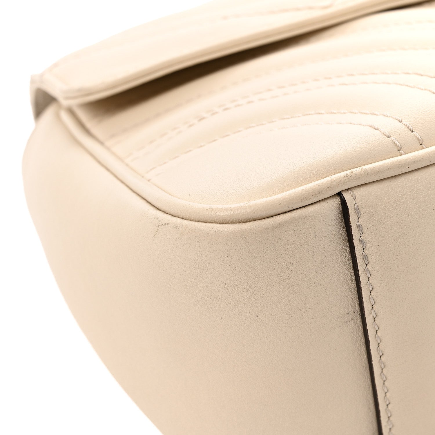 Gucci Calfskin Matelasse Small GG Marmont Shoulder Bag White 15 of 16