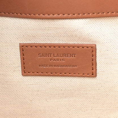 Saint Laurent Raffia Calfskin Medium Souple Sac De Jour Naturale Brick 8 of 11