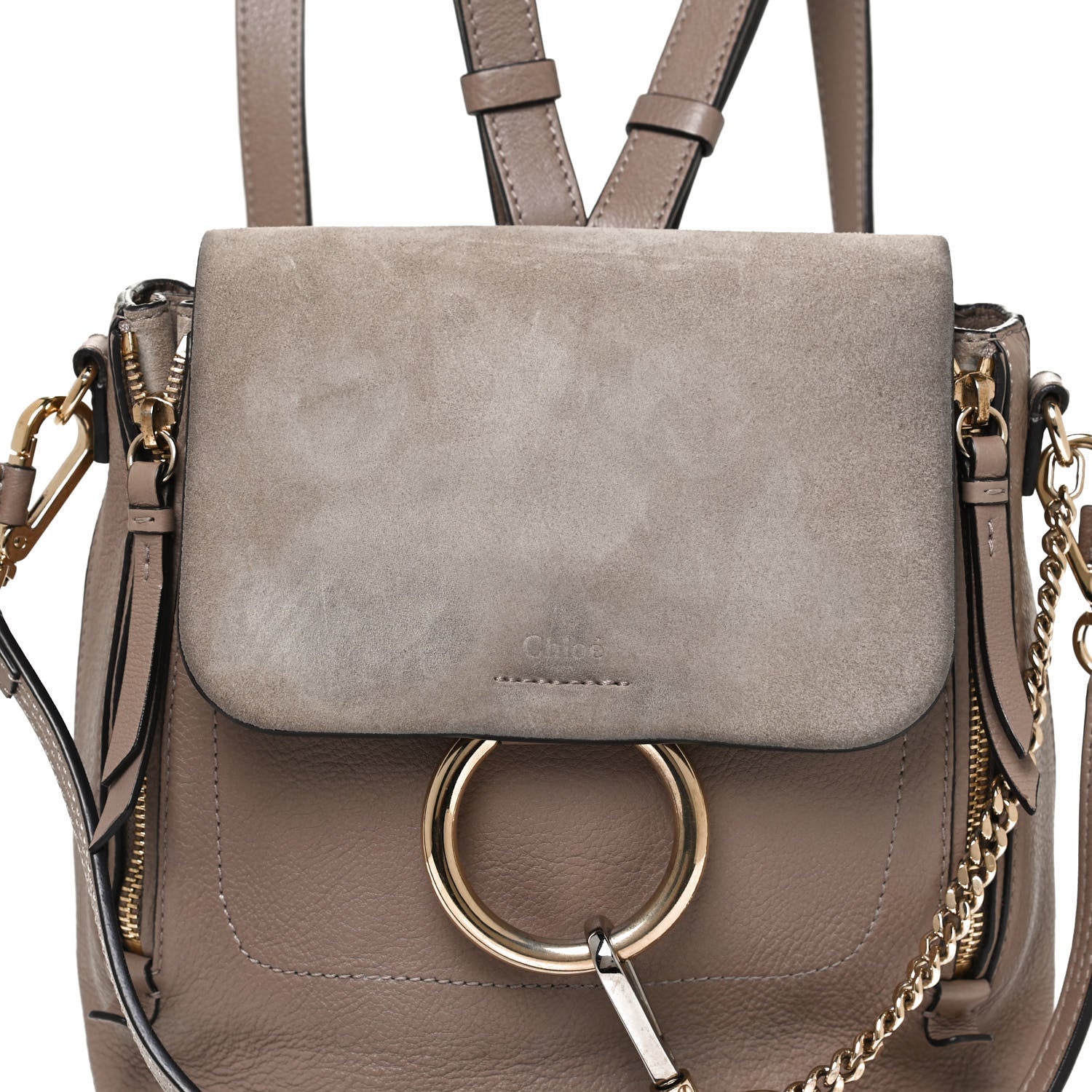 Chloe Suede Calfskin Small Faye Backpack Motty Grey 9 of 11