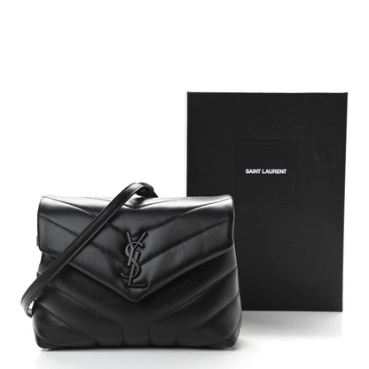 Saint Laurent Calfskin Y Quilted Monogram Toy Loulou Crossbody Bag Black 11 of 11
