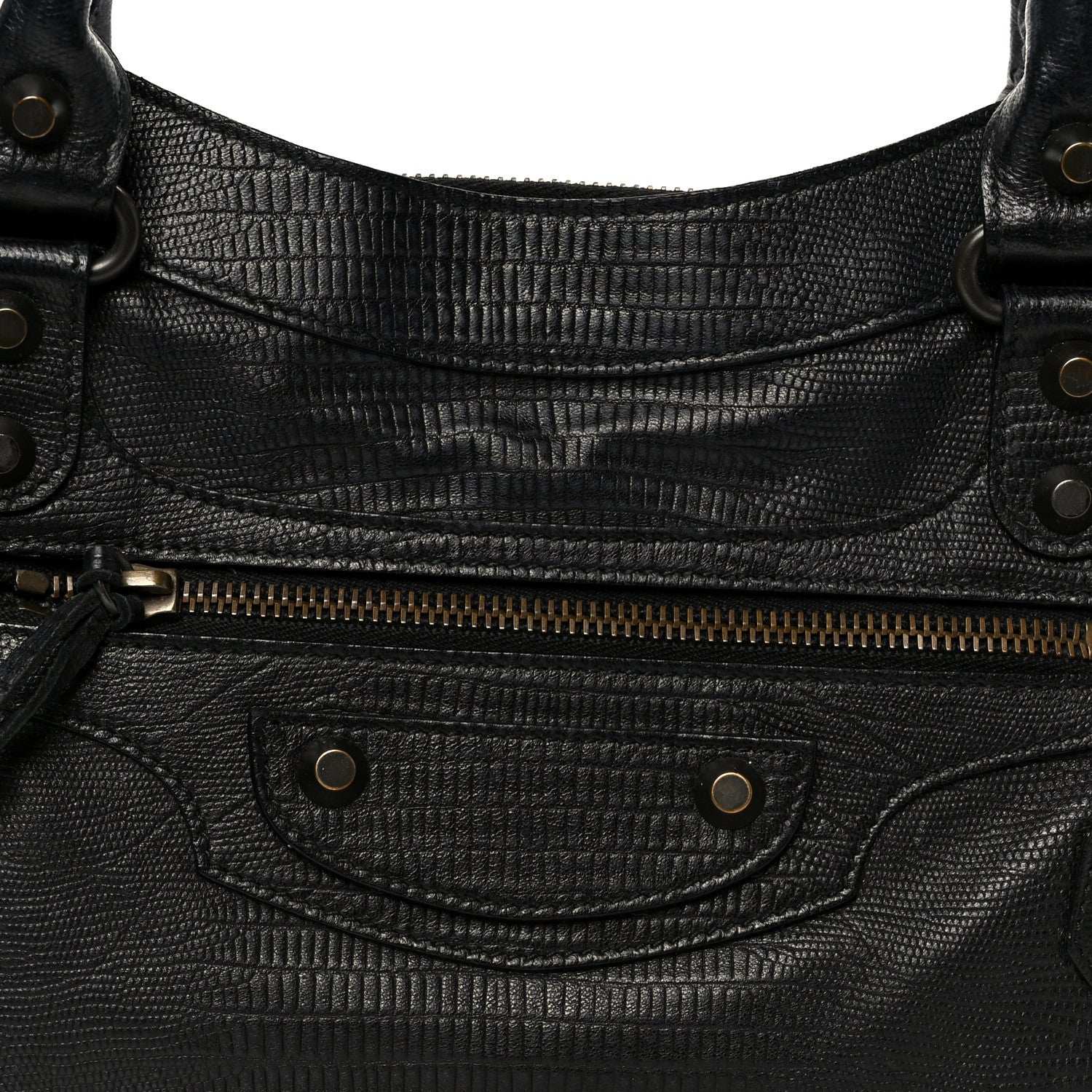 Balenciaga Lizard Embossed First Black 7 of 9