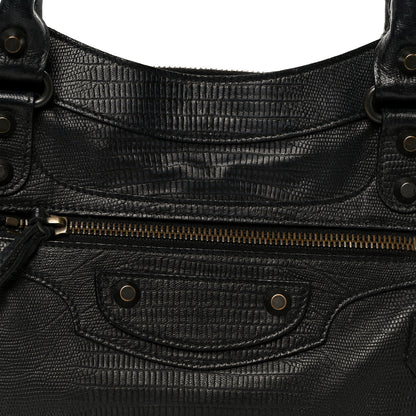 Balenciaga Lizard Embossed First Black 7 of 9