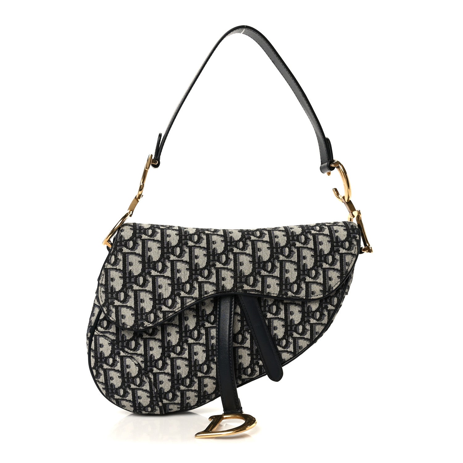 Christian Dior Oblique Saddle Bag Blue 1 of 11