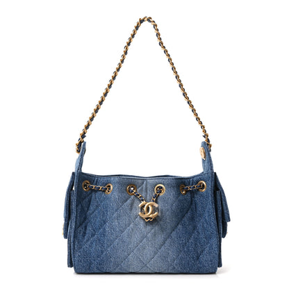 Chanel Washed Denim Quilted Mini Chanel 25 Handbag Blue 1 of 21