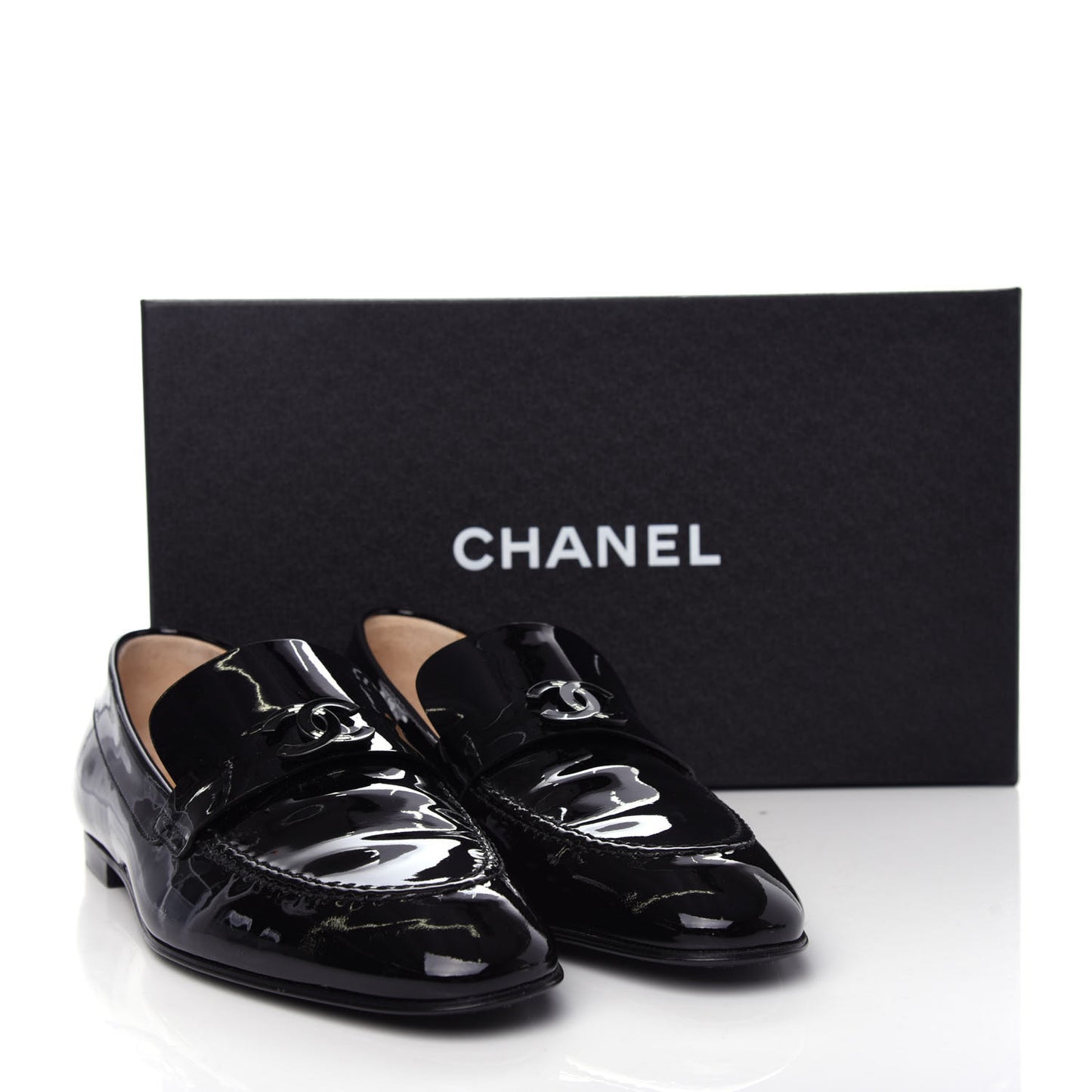 Patent CC Mocassin Loafers 40.5 Black