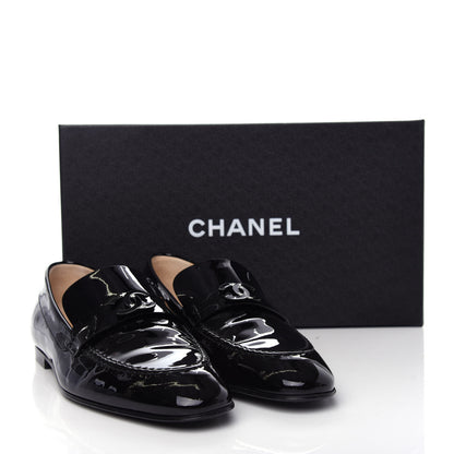 Chanel Patent CC Mocassin Loafers 40.5 Black 13 of 13