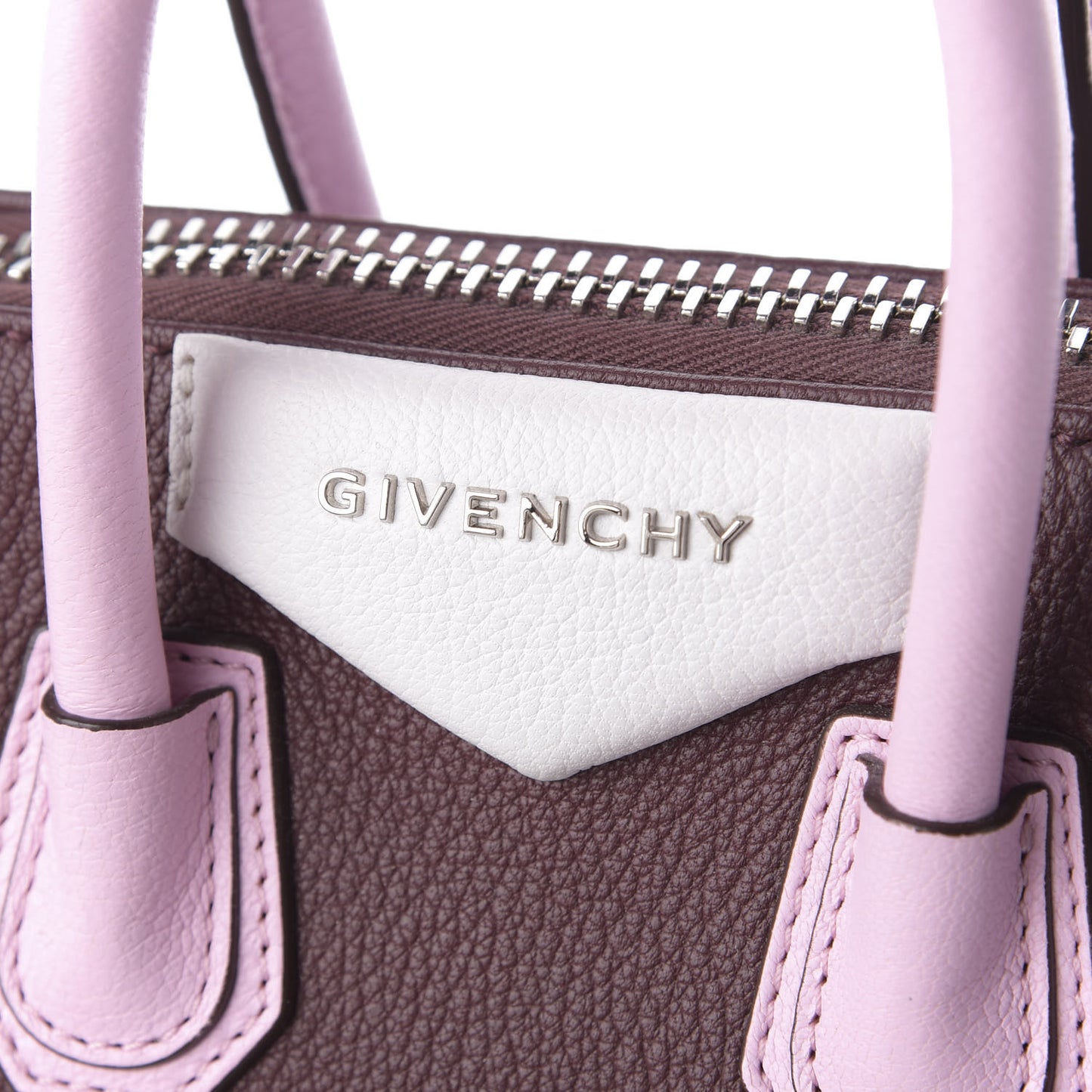 Sugar Goatskin Mini Tri-Color Antigona Burgundy Pink White
