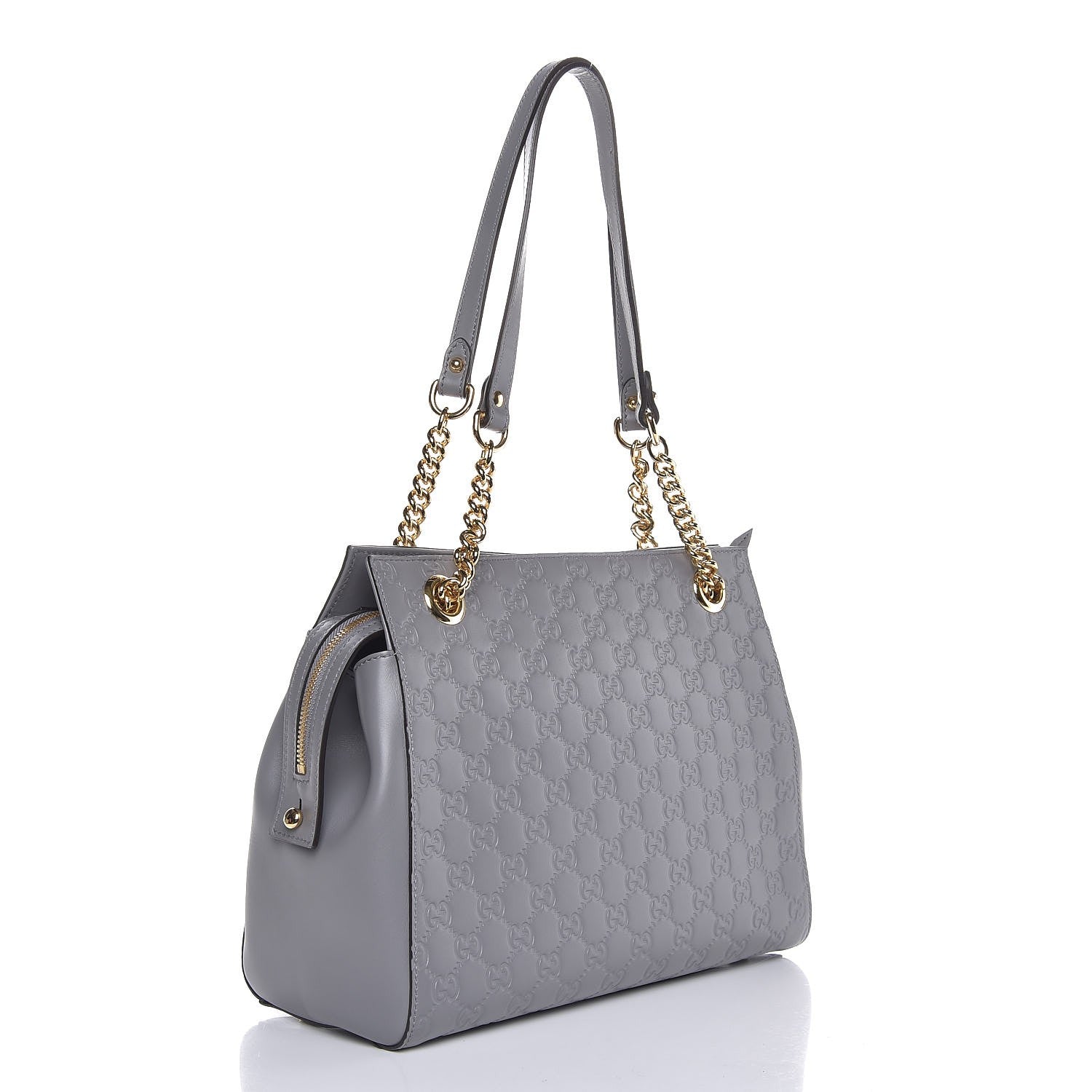 Gucci Soft Guccissima Signature Medium Shoulder Tote Bag Deep Grey 3 of 7