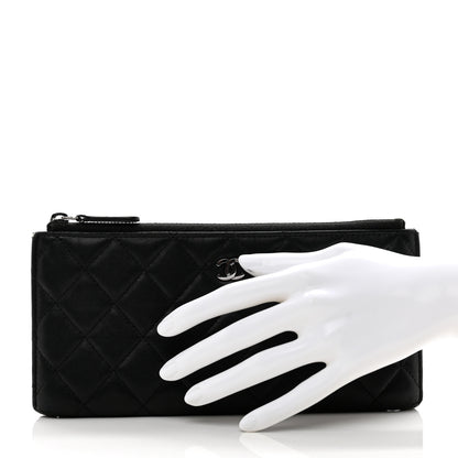 Chanel Lambskin Quilted Zip Pouch Black 2 of 13