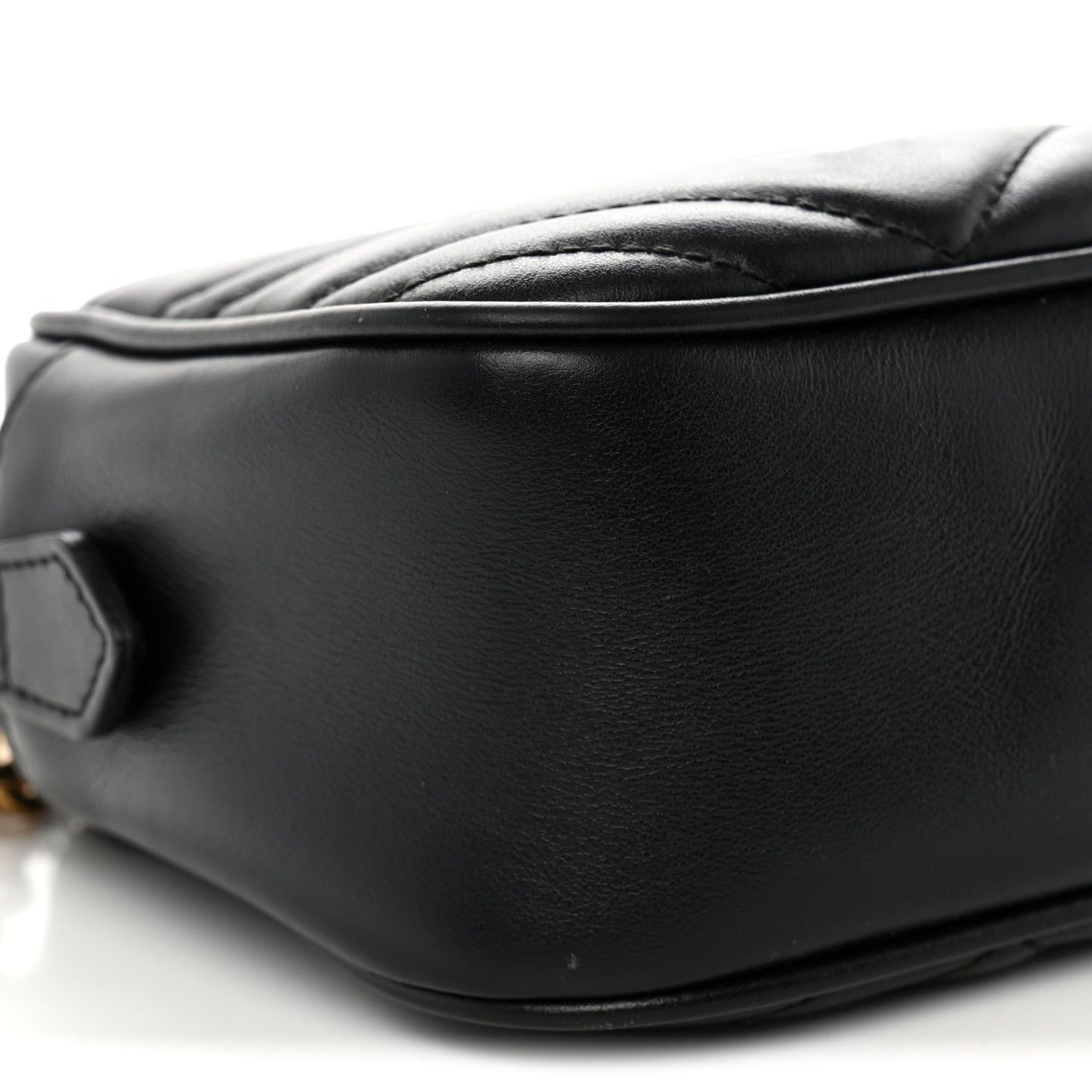 Calfskin Matelasse Small GG Marmont Chain Shoulder Bag Black