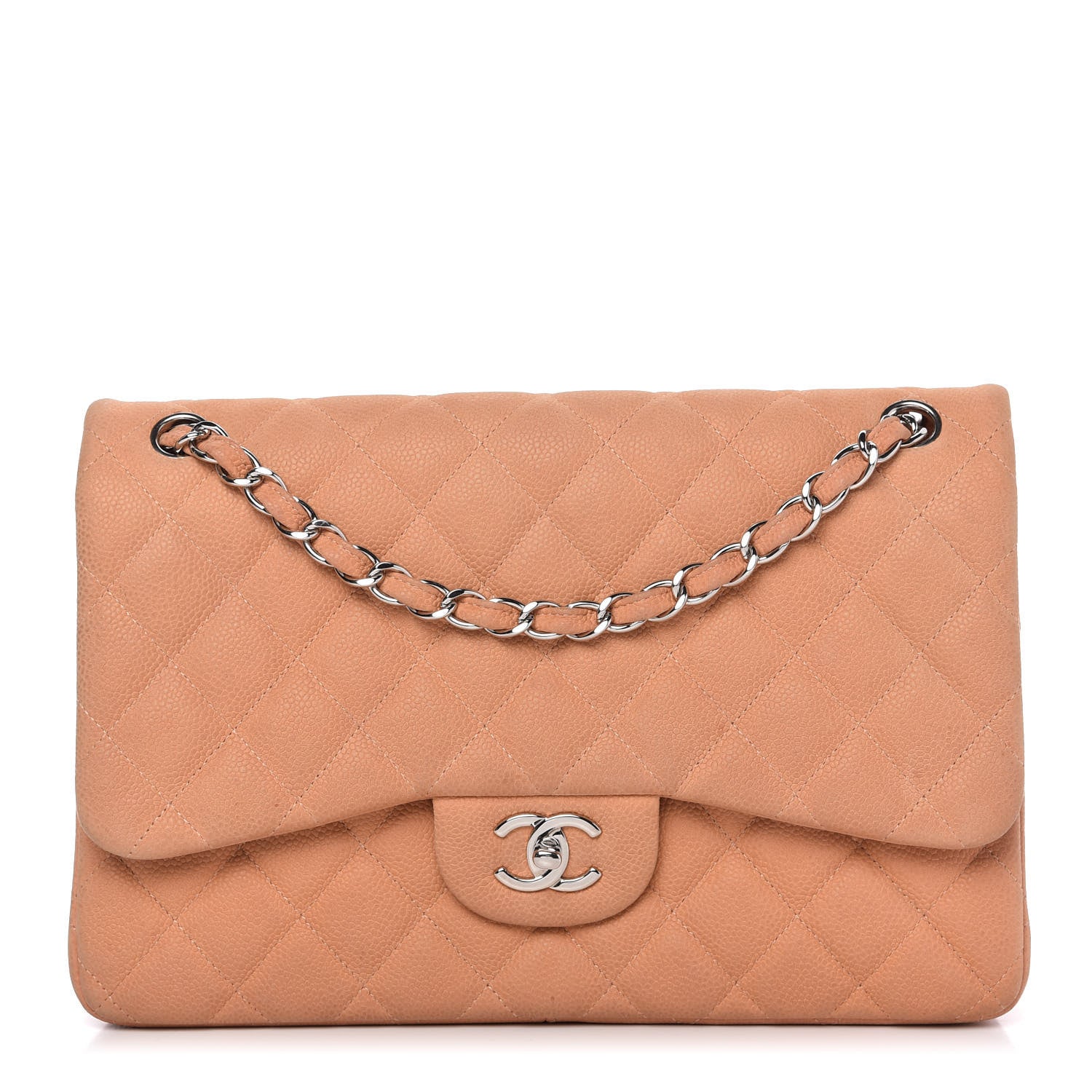 Chanel Iridescent Caviar Quilted Jumbo Double Flap Dark Beige 1 of 11