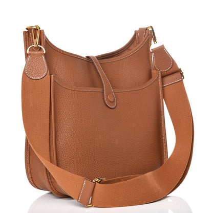 Hermes Taurillon Clemence Evelyne III PM Gold 3 of 10