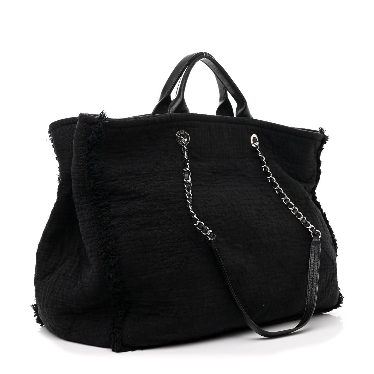 Canvas Extra Large Double Face Shopping Tote Black
