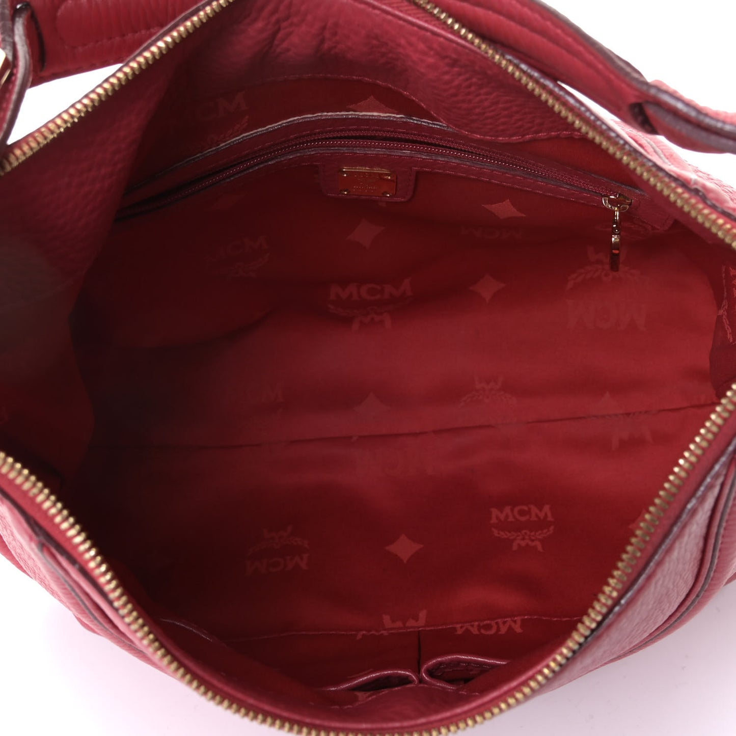 Grained Calfskin Hobo Red