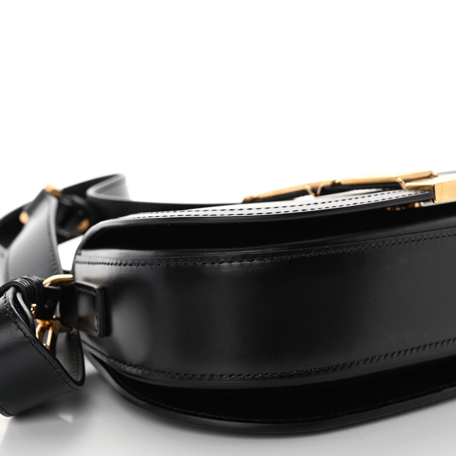 Versace Calfskin Medium Greca Goddess Shoulder Bag Black 8 of 9
