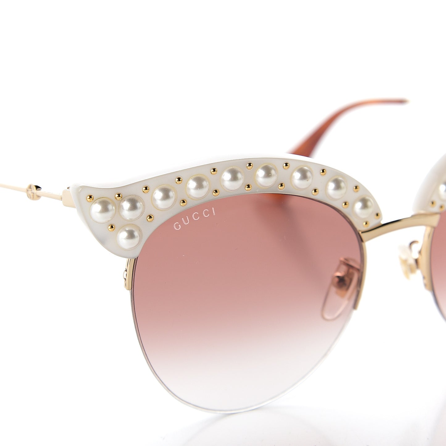 Pearl Cat Eye Sunglasses GG0212S White