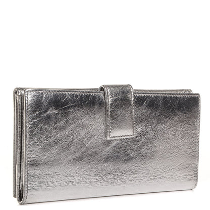 Saint Laurent Metallic Leather Belle de Jour Wallet Silver 3 of 7