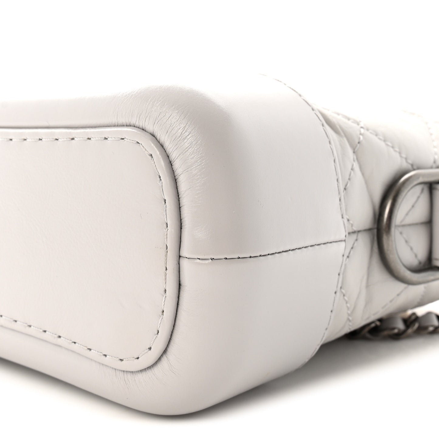 Aged Calfskin Quilted Small Gabrielle Hobo Grey