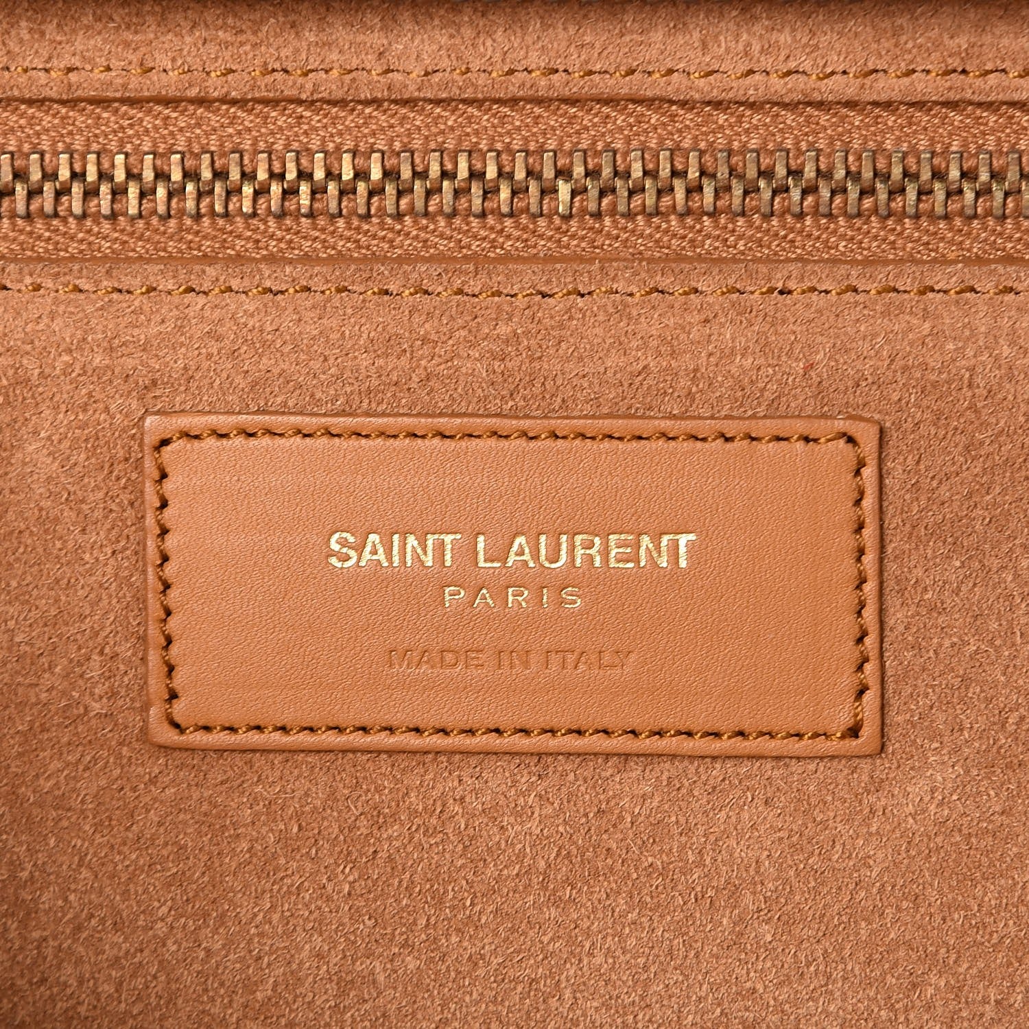 Saint Laurent Calfskin Small Rive Gauche Fringe Tote Tan 6 of 15