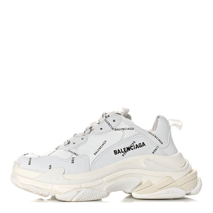 Balenciaga Technical Fabric Allover Logo Mens Triple S Sneakers 39 White Black 1 of 7