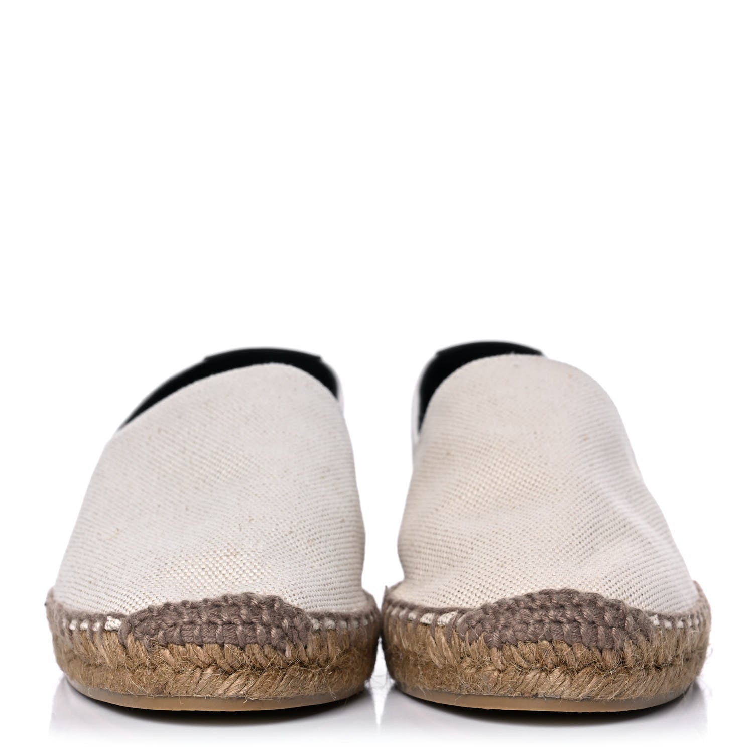Saint Laurent Canvas Nappa Elba Light Logo Embroidered Espadrilles 38 Panna 2 of 12