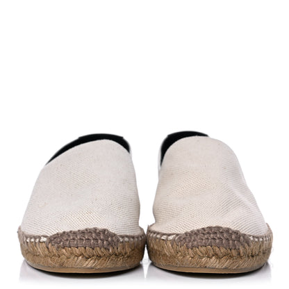 Saint Laurent Canvas Nappa Elba Light Logo Embroidered Espadrilles 38 Panna 2 of 12