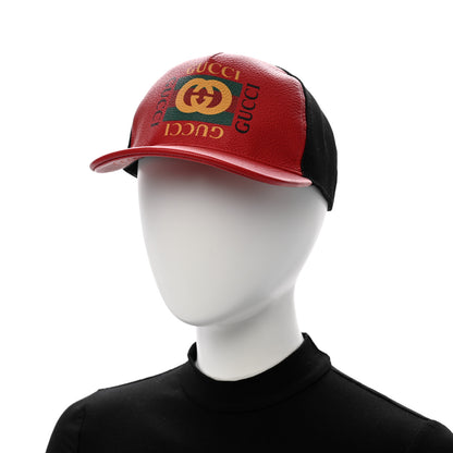 Gucci Cripto Calfskin Logo Baseball Hat XL Hibiscus Red 2 of 9