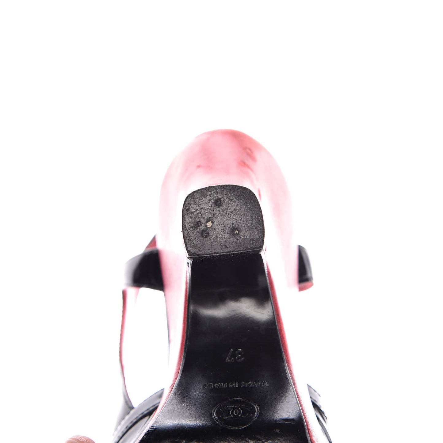 Patent Wedge Sandals 37 Black Red