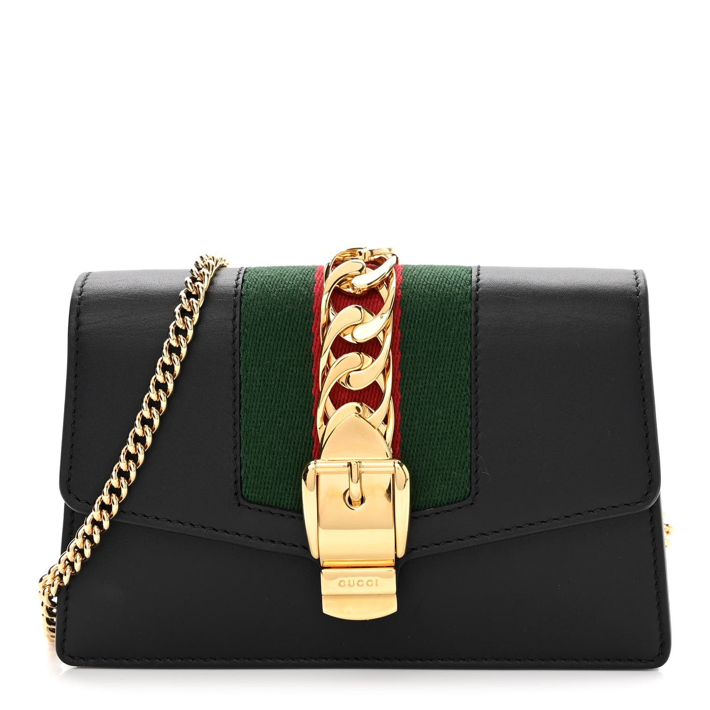 Calfskin Super Mini Sylvie Chain Shoulder Bag Black